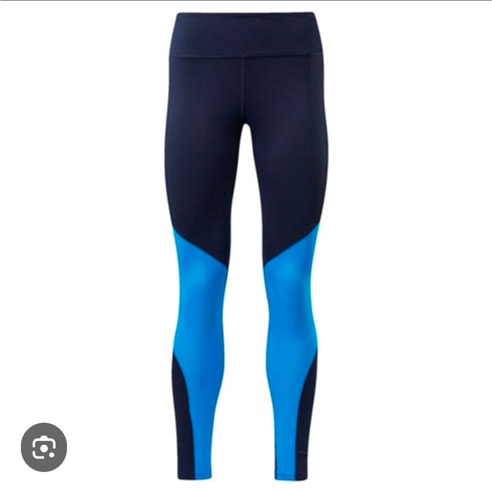 Reebok Speedwick Womens Navy Blue Colorblock Athletic Leggings Small Tights